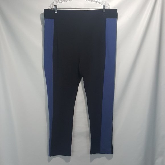 LOGO by Lori Goldstein Pants - Logo Pull-on Two Color Side Panel Leggings 2X EUC
